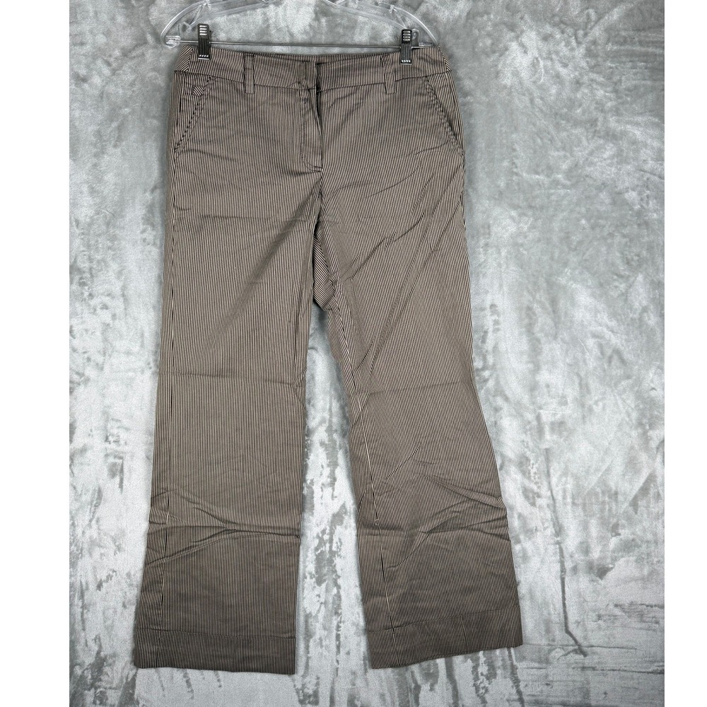 SANDRO Sportswear Striped Wide Leg Trousers Brown White Size 6